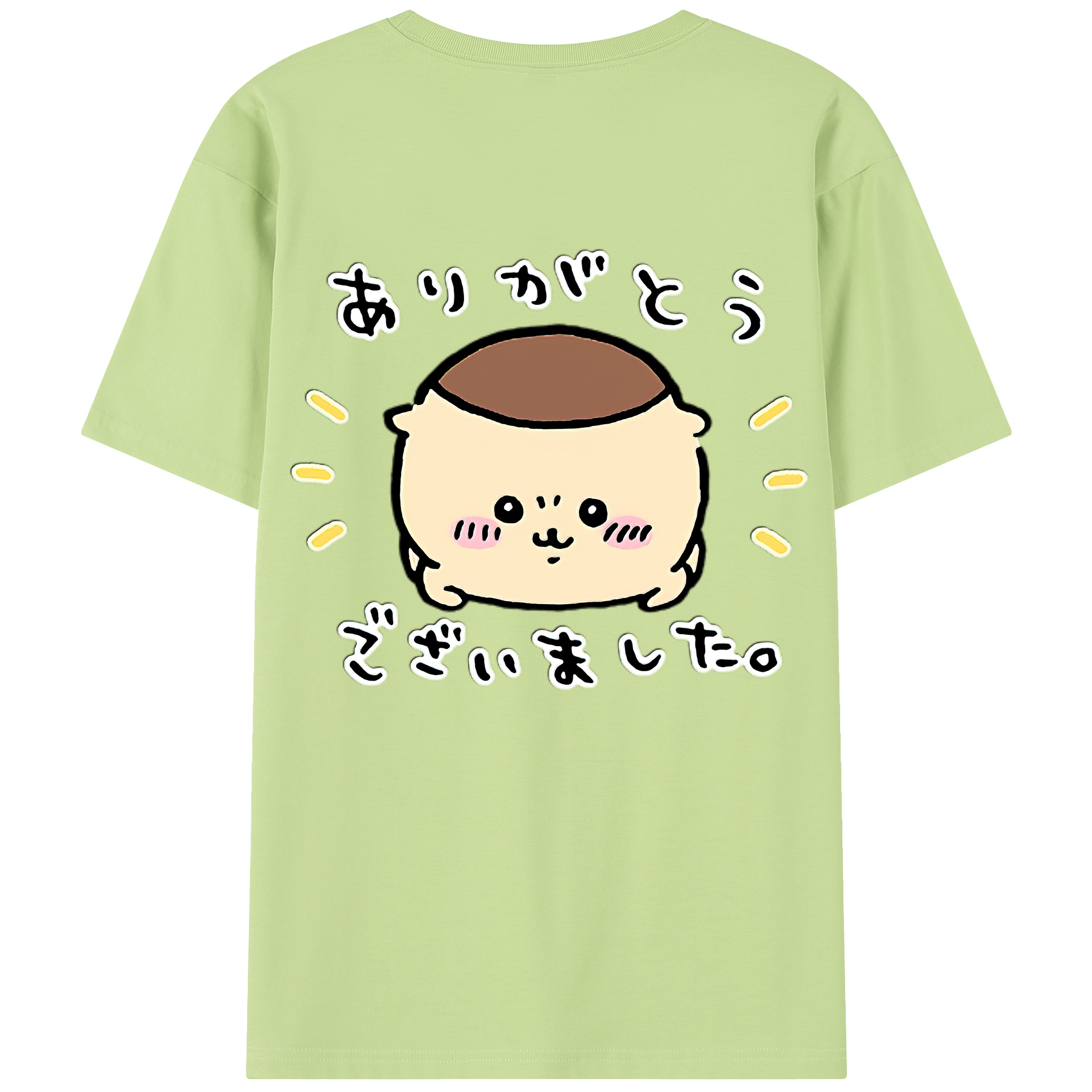 （画像用） ちいかわ くりまんじゅう Chii-kawa kuri manjū 綿100％半袖Tシャツ（背面プリント）